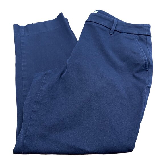 Talbots Pants Women 14 Petite Navy Blue Cropped Flat Front Ankle - Picture 13 of 15